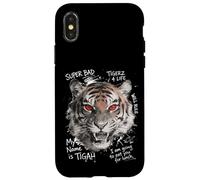Carcasa para iPhone X/XS Tigre Ojos Rojos Mirada Furiosa Estilo Callejero Vibraciones