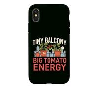 Carcasa para iPhone X/XS Tiny Balcony Big Tomato Energy Huerto Urbano Divertido