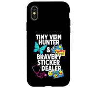 Carcasa para iPhone X/XS Tiny Vein Hunter Bravery Sticker Dealer Pediatric Nurse