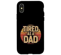 Carcasa para iPhone X/XS Tired As A Dad Funny Retro Día del Padre Papá