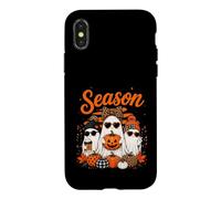 Carcasa para iPhone X/XS Tis The Season Cute Halloween Ghosts Pumpkin Fall Fun