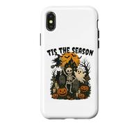 Carcasa para iPhone X/XS Tis The Season Halloween Skeleton Ghost Vibes Men Women