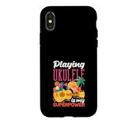 Carcasa para iPhone X/XS Tocar el Ukelele es mi Reproductor de música Hawaiano superpoderoso