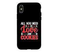 Carcasa para iPhone X/XS Todo lo Que Necesitas es Amor y Galletas, Divertida Navidad