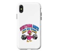 Carcasa para iPhone X/XS Todo me Duele, Estoy Cansado, Divertido Pato de Gimnasio