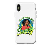 Carcasa para iPhone X/XS Todos mis Pantalones para Mujeres Negras Son atrevidos y Divertidos, Melanin Girl Magic