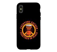 Carcasa para iPhone X/XS Todos se reúnen en Paz Instrumento de batería Djembe