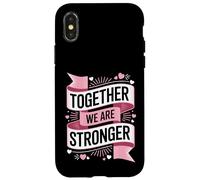 Carcasa para iPhone X/XS Together We Are Stronger Retro Banner Solidaridad Cita