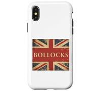 Carcasa para iPhone X/XS Tonterías, Divertida Jerga británica, Inglaterra, Union Jack, Reino Unido