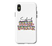 Carcasa para iPhone X/XS Trabajador Social Escolar Tie Dye Apreciación Trabajo Social