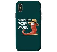 Carcasa para iPhone X/XS Trabajar Menos Gusanos Más Divertido Cultivo de Gusanos