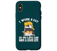 Carcasa para iPhone X/XS Trabajo Mucho para Que mis Gatos Puedan Tener una Buena Vida Montón de Gatos