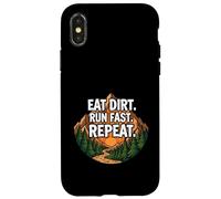 Carcasa para iPhone X/XS Trail Running Mountain Runner Eat Dirt Run Fast Repeat