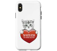 Carcasa para iPhone X/XS Trap Neuter Return (TNR) The Humane Solution, corazón de Gato, Amor