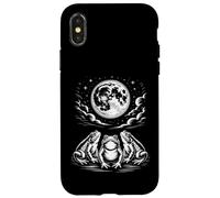 Carcasa para iPhone X/XS Tres sapos Aullando a la Luna Llena