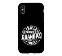 Carcasa para iPhone X/XS Triple Blessed Grandpa of Three Abuelo Orgulloso -