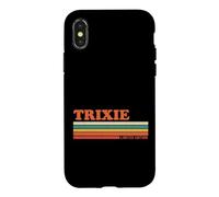 Carcasa para iPhone X/XS Trixie Retro Personalizado Nombre Vintage Rayas
