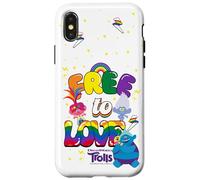 Carcasa para iPhone X/XS Trolls Free to Love Rainbow