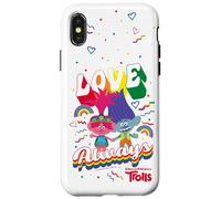 Carcasa para iPhone X/XS Trolls Love Always Rainbow