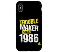 Carcasa para iPhone X/XS Trouble Maker Desde 1986 - Año de Nacimiento de Broma sarcástica