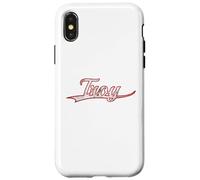Carcasa para iPhone X/XS Troy New York Michigan Vintage Varsity Distressed Throwback