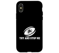 Carcasa para iPhone X/XS Try and Stop Me, Jugador de Rugby, aborda Deportes de Scrum
