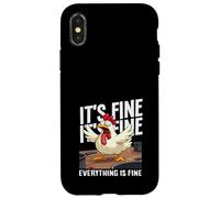 Carcasa para iPhone X/XS TS Bien Todo Está Bien Gritando Pollo Chaos Meme