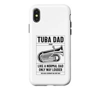 Carcasa para iPhone X/XS Tuba Dad Definición como Un Papá Normal Solo Mucho Más Fuerte