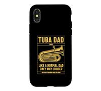 Carcasa para iPhone X/XS Tuba Dad Definición como Un Papá Normal Solo Mucho Más Fuerte