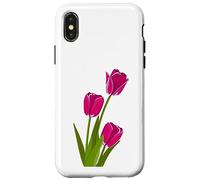 Carcasa para iPhone X/XS Tulipanes Rosados Hermosa Flor botánica