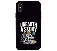 Carcasa para iPhone X/XS Un Astronauta descubre un Libro en la Luna