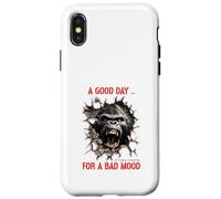 Carcasa para iPhone X/XS Un Buen día para el Mal Humor Gorila declaración de Humor