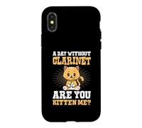 Carcasa para iPhone X/XS Un día sin Clarinete ¿Eres Gatito Me Funny Cat Pun