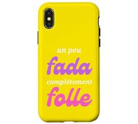 Carcasa para iPhone X/XS Un Peu Fada Complètement Folle Humour Femme Fille Cadeau
