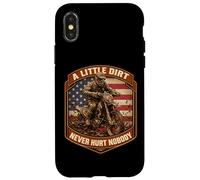 Carcasa para iPhone X/XS Un Poco de Suciedad Nunca Hace daño a Nadie, piloto de Motocross American MX