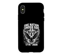 Carcasa para iPhone X/XS Una nación bajo Dios 1776 2026 Eagle Cross USA 4 de Julio