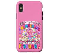 Carcasa para iPhone X/XS Unicorn Party Birthday Gnomes For Women Who Born In February