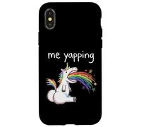 Carcasa para iPhone X/XS Unicornio Divertido vomitando arcoíris para Teens