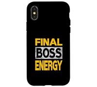 Carcasa para iPhone X/XS University Varsity-Gold Color Final-Boss-Energy Yellow