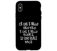 Carcasa para iPhone X/XS Uomo Divertenti Ironiche Bello Dentro Fuori io Sono Doble