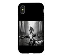 Carcasa para iPhone X/XS Vaca asustada Selfie Bigfoot Meme Sasquatch Cryptid Humor