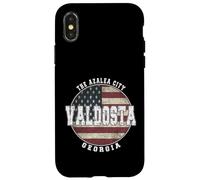 Carcasa para iPhone X/XS Valdosta Georgia, Bandera Americana Vintage