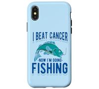 Carcasa para iPhone X/XS Vencí al cáncer Ahora voy a Pescar