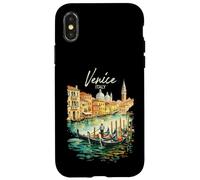 Carcasa para iPhone X/XS Venecia Góndola Italia Viaje Souvenir Acuarela