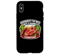 Carcasa para iPhone X/XS Verduras, no Soy un Conejo carnívoro, Amante de la Dieta, carnívoro