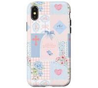 Carcasa para iPhone X/XS Verso bíblico Rosa Pastel Cristiano fe Religiosa Floral