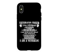 Carcasa para iPhone X/XS Veteran’s Creed I’m Veteran T-Shirt