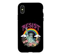 Carcasa para iPhone X/XS Vibrante Resist Lady Liberty Rainbow Floral Graphic
