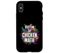 Carcasa para iPhone X/XS Victim of Chicken Math Funny Backyard Poultry Farmer