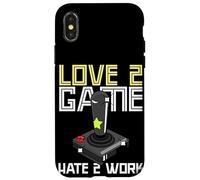 Carcasa para iPhone X/XS Vieja Escuela Adulto Gamer Amor 2 Juego Odio 2 Trabajo